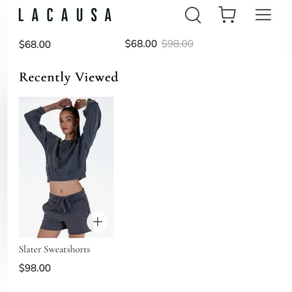 NWT Lacausa Slater Sweat shorts Washout Grey with Pockets Size L Raw Hem - Picture 2 of 7